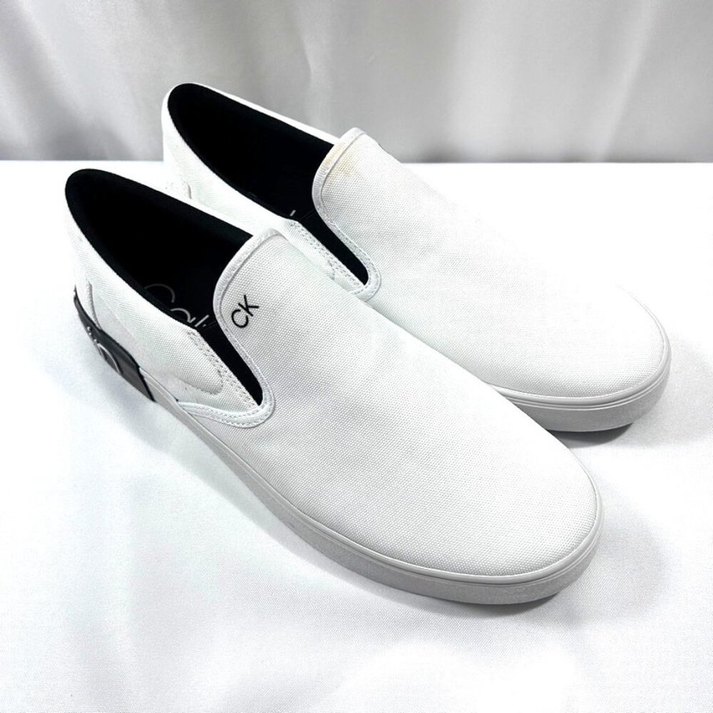 Calvin Klein Ryor Slip On Flat Sole‎ Sneakers White US 11.5 M Casual